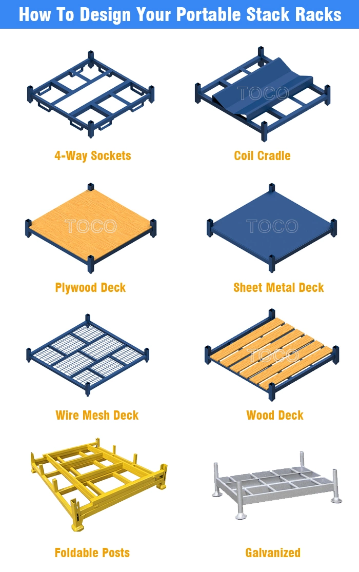 Competitive Painted Building Materials Movable Pallet Stacking Equipment with Plywood Deck